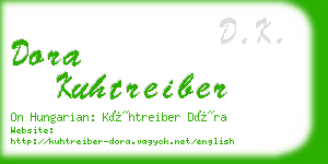 dora kuhtreiber business card